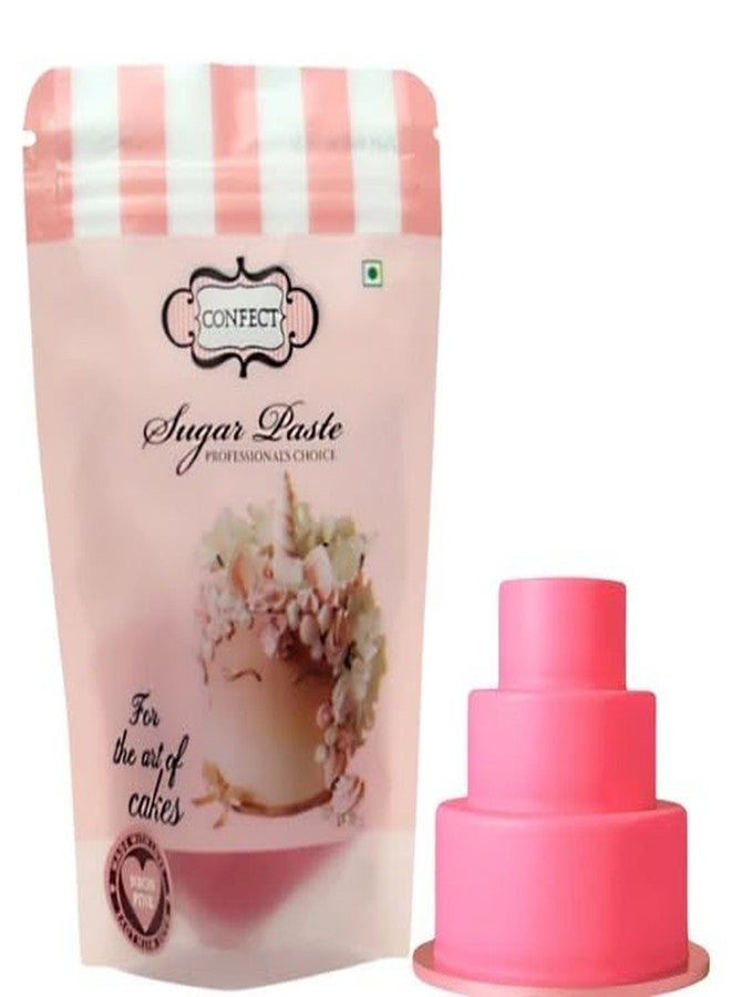 Confect Neon Pink Sugar Paste | Edible Sugar Paste | Fondant for Cake Decoration | Edible Fondant Chefs Choice for Cake Decorating | Vegan, Gluten-Free, Nut-Free, Palm Oil-Free - 250 Gms - Image 1